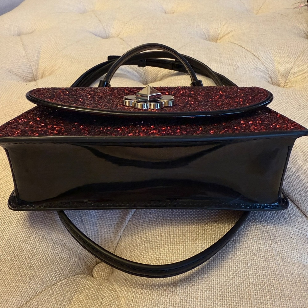 NWOT Kate Spade New York Odette Glitter Mini Bag in Black Cherry - Picture 4 of 6